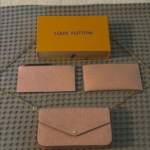 Louis Vuitton Pink Monogram Bag and Wallet Set